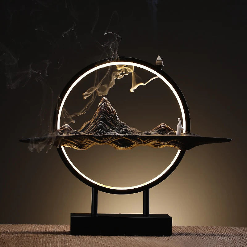 Backflow LED incense burner